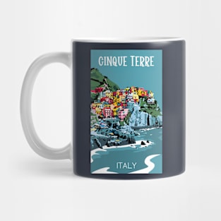 A Vintage Travel Art of Cinque Terre - Italy Mug